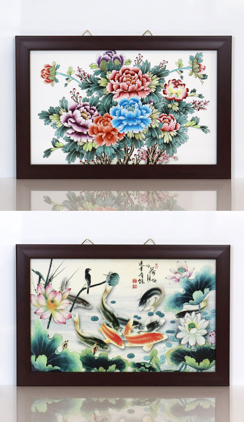 Jingdezhen ceramic plate hand landscape paintings of Chinese style of sitting room hangs a picture adornment mural restaurant sofa setting wall paintings