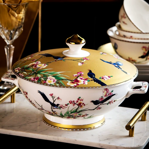 Комплект для домашнего использования, керамическая фарфоровая высококлассная посуда, европейский стиль, китайский стиль, легкий роскошный стиль