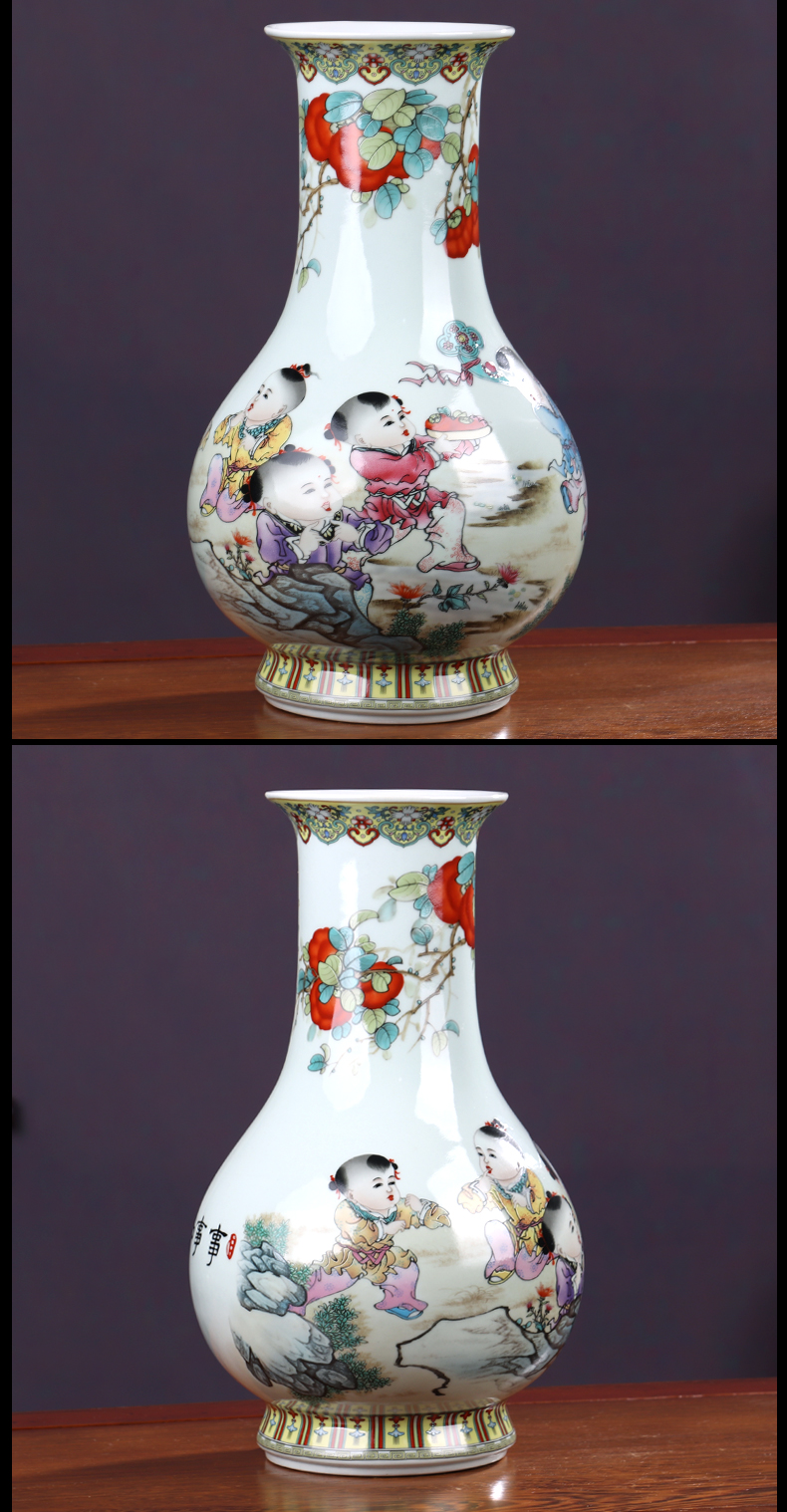 New Chinese style of jingdezhen ceramics vase flower arranging light key-2 luxury furnishing articles I sitting room office handicraft ornament