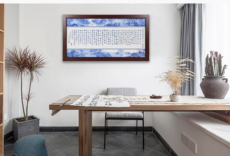 The Business needs of new Chinese style adornment sitting room hangs a picture of jingdezhen ceramic painting heart sutra sofa setting wall painting murals