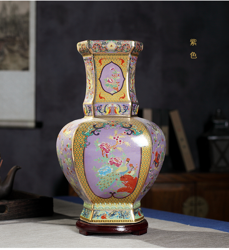 Archaize qianlong large vase furnishing articles of jingdezhen ceramics flower arrangement sitting room adornment creative new Chinese style decoration