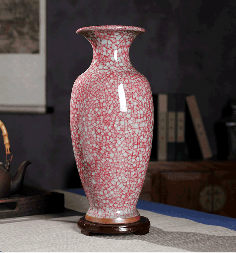 Jun porcelain of jingdezhen ceramics vase furnishing articles crackle sitting room dry flower decoration creative flower arranging flowers