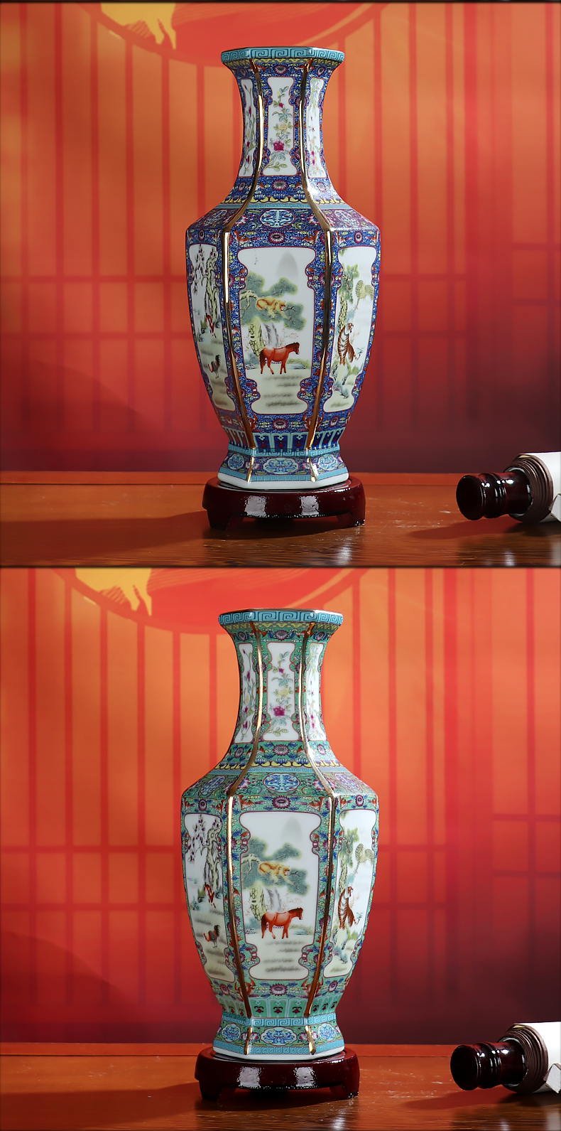 Archaize rich ancient frame wine accessories furnishing articles of jingdezhen ceramics restoring ancient ways is the Ming and the qing dynasties, the sitting room porch decoration process