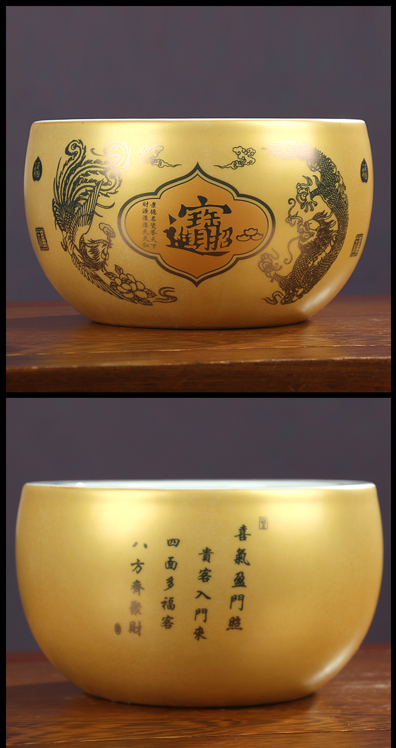 Cornucopia golden place of the sitting room of Chinese style household wine red tank jingdezhen ceramics decoration