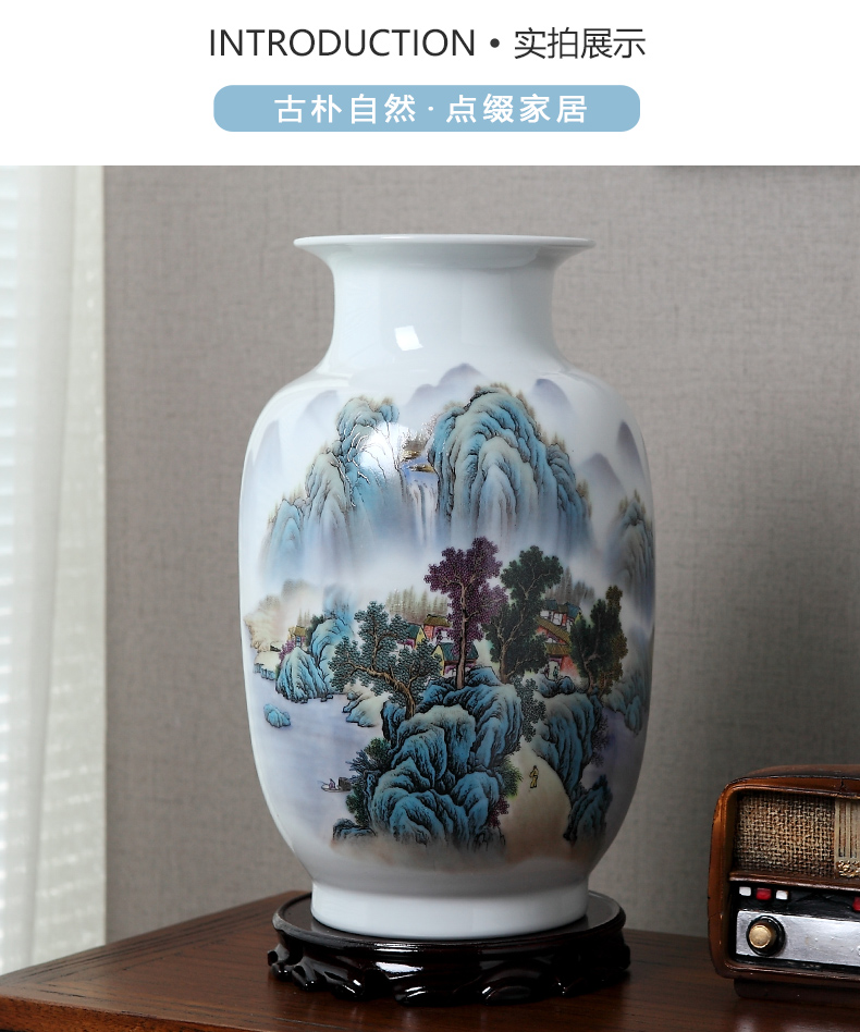 Jump the 】 household act the role ofing is tasted jingdezhen ceramics vase furnishing articles creative flower arrangement sitting room restaurant decorative arts and crafts