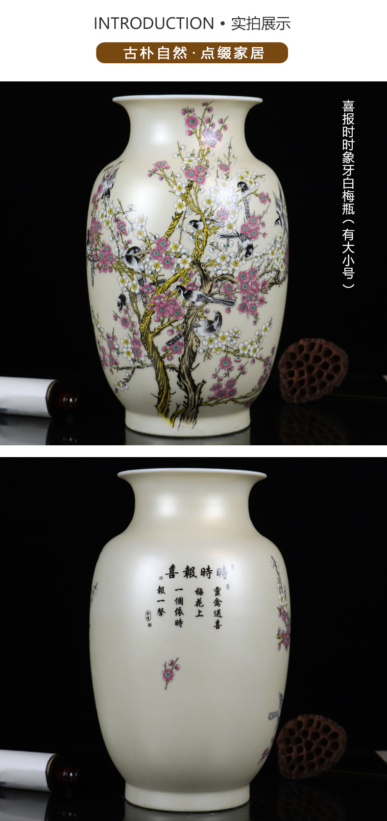 Pastel jingdezhen ceramics, vases, flower arranging dried flowers hotel office furnishing articles, the sitting room porch decoration