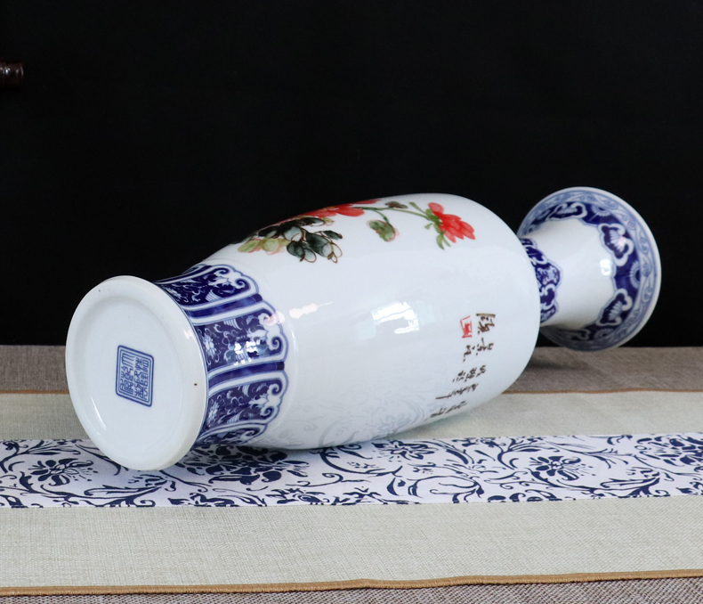 Be born blue and white porcelain vases, jingdezhen ceramics furnishing articles sitting room dry flower arranging flowers, hand - made decorative handicrafts