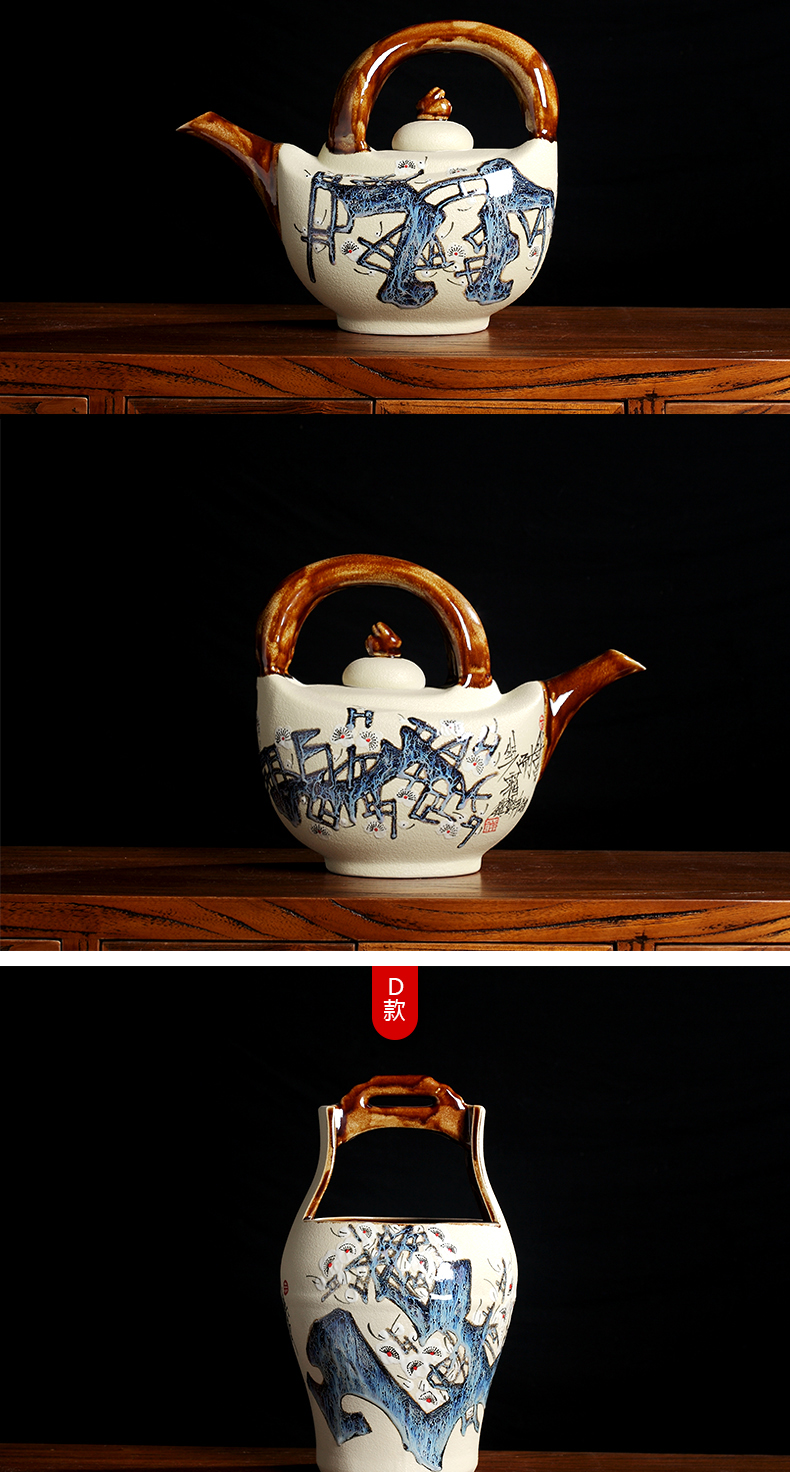 Creative tea zen furnishing articles of jingdezhen ceramics antique Chinese style rich ancient frame wine sitting room adornment handicraft