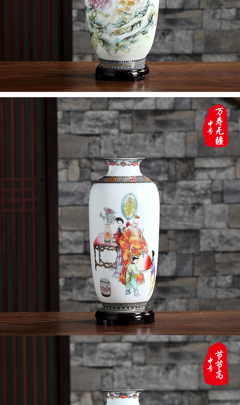 Creative furnishing articles jingdezhen ceramics vase flower arranging dried flowers sitting room decoration of new Chinese style home decoration