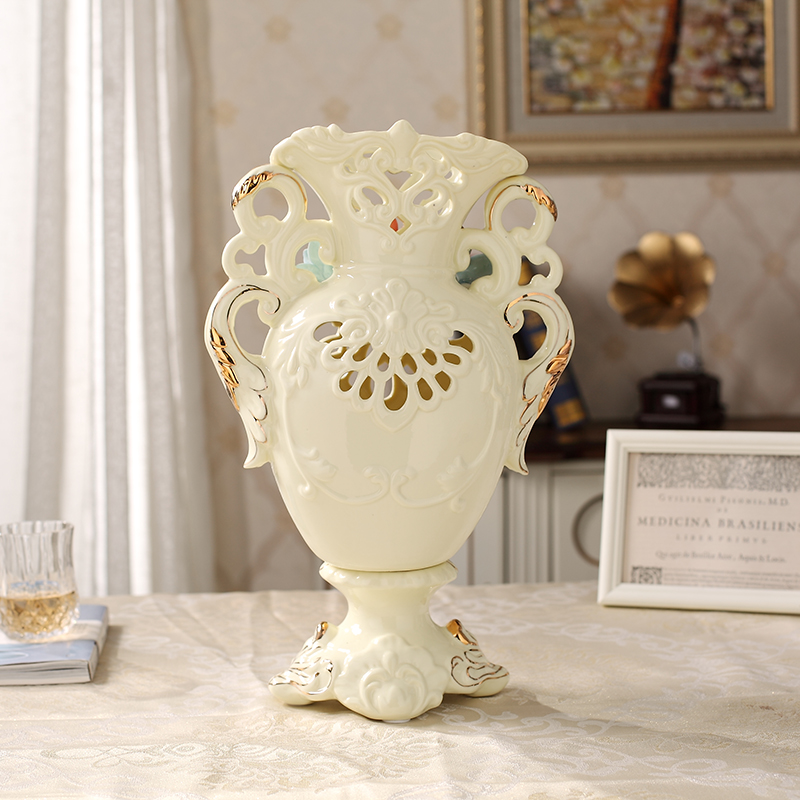 Jump to the European - style checking pottery and porcelain vase furnishing articles home home adornment of the sitting room TV ark, flower arranging, arts and crafts