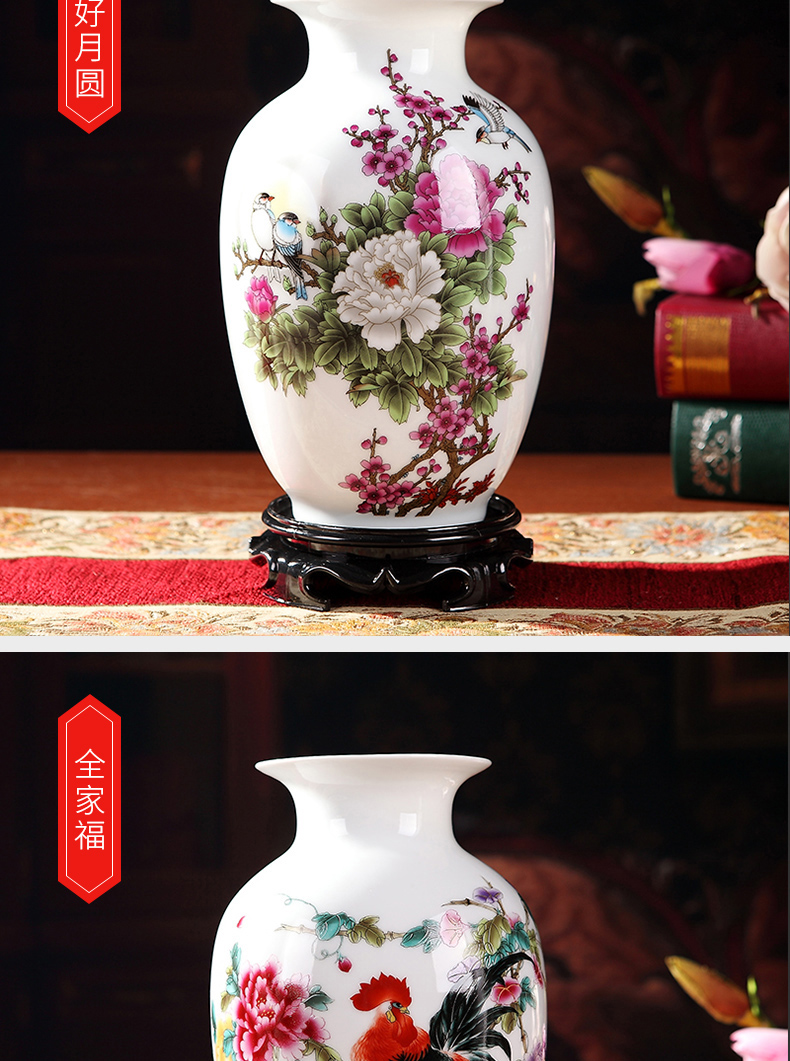 Jingdezhen ceramics Chinese vase furnishing articles sitting room flower arranging dried flowers of modern home decoration small handicraft decoration