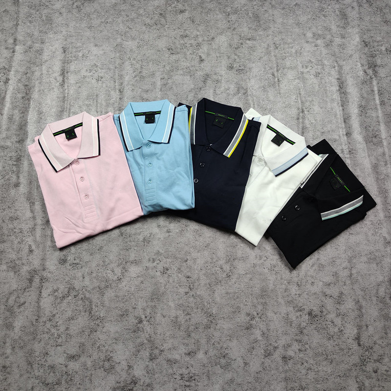 Men's Slim Green Label Boss Pure Cotton Lapel Short Sleeve Polo Shirt