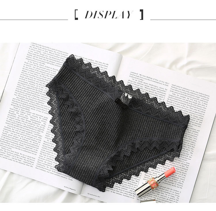 3 phiên bản nâng cấp của cotton liền mạch ren bên đồ lót gợi cảm nữ trẻ màu rắn chủ đề ngắn eo quần lọt khe nam