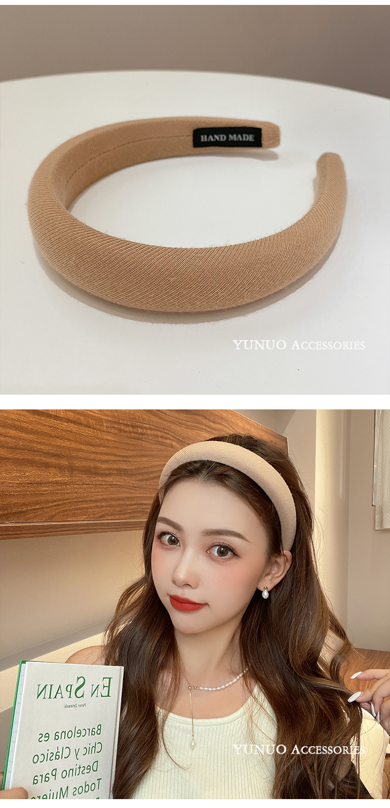 Korean sponge headband female 2021 new wide side fabric headbandpicture3