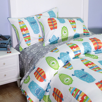 Blue Platinum Four Piece Set Summer Surf Children Cartoon Satin 1 5m1 2m Bedding