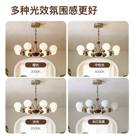 Sharedon Vintage Chandelier, South Seas Retro Vintage French Living Room Lamp, Magic Bean Branch-Shaped New Main Light