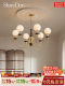 Sharedon Living Room Chandelier French Mid-Century Magic Bean Art American Retro South Asian Style Natural Wood Zhongshan Lighting Fixtures