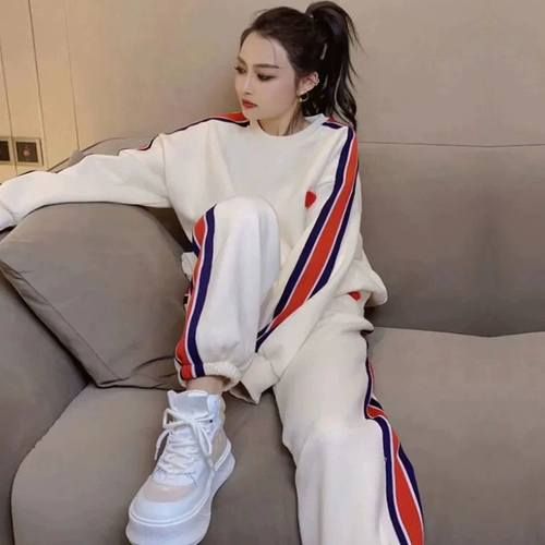 Спортивный костюм, комплект, утепленная толстовка, штаны, коллекция 2023, оверсайз