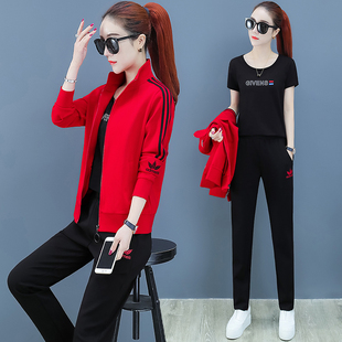 2021春季361运动服套装女春秋韩版大码纯棉休闲卫衣乔丹诺三件套
