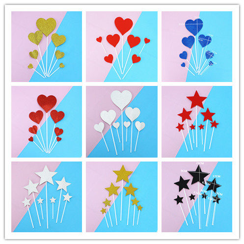 Net Red Raw Day Cake Kiss-Mouth Doll Cake Swing Piece Love Composition Plugin Stars 7 Loaded Pentagram Inserts