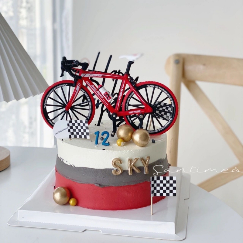 Trendy Men's Cake Decoration Road Bike Model Ornament Mountain Bike Male Idol Birthday Decoration Topper