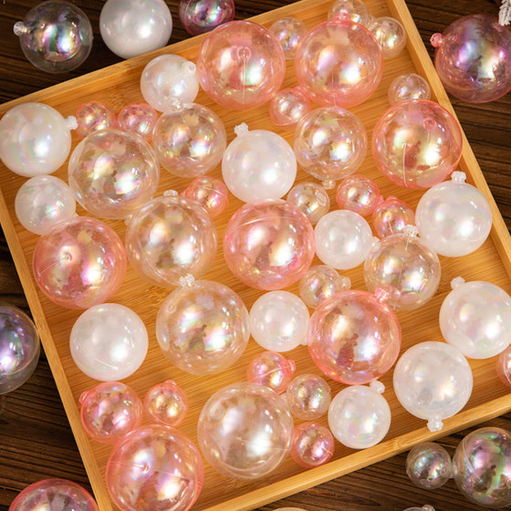 创意幻彩透明球生日蛋糕装饰唯美炫彩奶白球派对烘焙甜品装扮配件