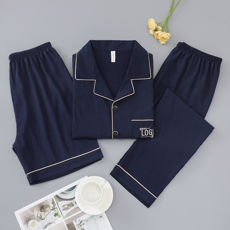 【Three-Piece Set from the Store】New Men's Summer Pajamas, Thin Cloud Cotton, Casual and Can Be Worn Outside, Loungewear