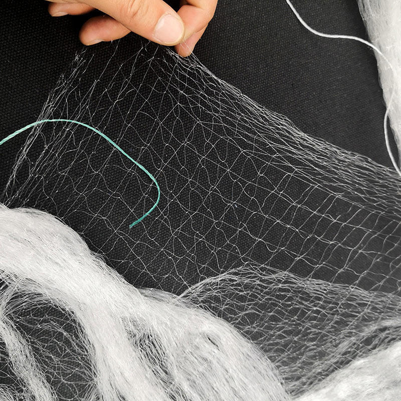 White striped fishing net single-layer fishing floating net 0 5 fingers sticky net meal fish 0 6 meters high white silk 0 6 fingers 100 meters long 7 points