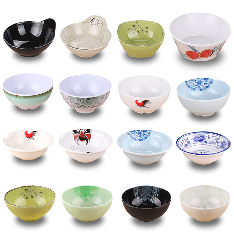 A5 color melamine bowl chopsticks rice bowl fast food soup bowl porridge bowl Japanese tableware plastic bowl imitation porcelain bowl hot pot small bowl