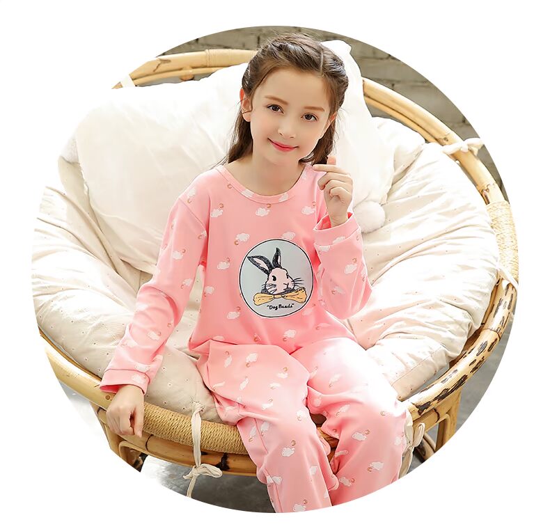 Mùa xuân và mùa thu cô gái Xiêm trẻ em đồ ngủ cotton dài tay trẻ em cha mẹ trẻ em trẻ em lớn chống lạnh nhà đồ bơi cho bé