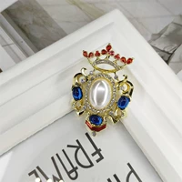 Антикварная брошь, ювелирное украшение из жемчуга, булавка, аксессуар на лацкан, подвеска, с драгоценным камнем