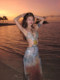 Swimsuit women's high-end 2025 hot spring sexy pure bikini beach vacation three-piece set beautiful slit long skirt