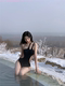 Swimsuit women's hot spring bikini 2022 new style pure lust covering flesh conservative one-piece sexy internet celebrity style high-end sense