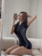 Women's swimsuit for fat girls to cover their flesh 2023 new style high-end pure desire long-sleeved one-piece conservative racing large size fat mm
