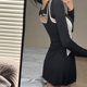 Women's new 2022 hot spring bathing suit conservative split large size fat mm sexy long-sleeved body dress