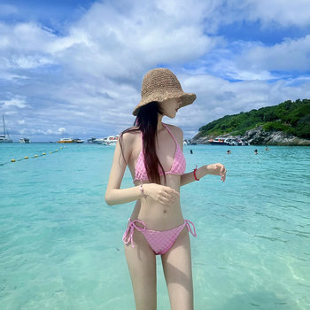 Swimsuit for Women, Hot Spring Bathing, 2024 Bikini, Sexy, Pure Desire, Retro, Slim Fit, Three-Dimensional, High-End, Stunning, Slimming, Island Style