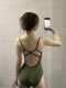 Women's high-end swimsuit 2025 racing swimming pool special slightly fat body-covering one-piece beautiful conservative little hot spring