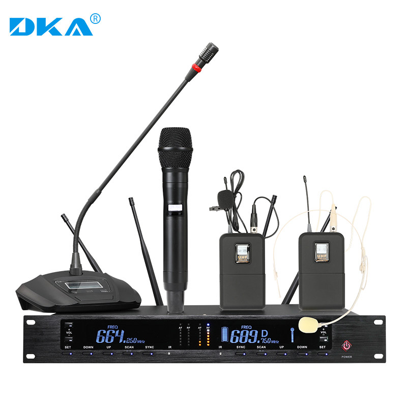 DKA wireless microphone true diversity stage wedding performance meeting KTV home K song one drag two professional microphone