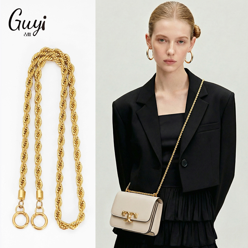 Suitable for Tory Burch Tb Small Gold Brick Twist Bag Chain Accessories Replacement Crossbody Chain