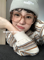 About the new DIO N glasses frame advanced caramel square frame color anti-blue glasses woman
