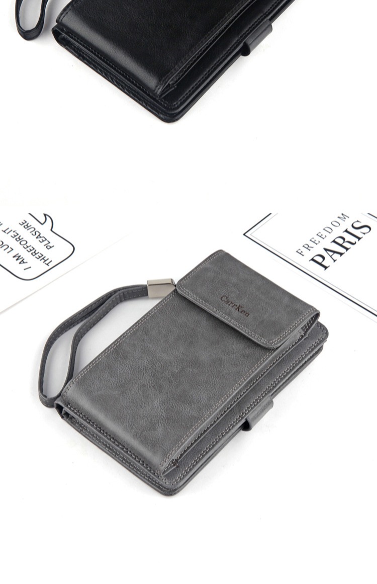 Ví nam dài khóa retro túi ly hợp đơn giản thanh niên dung lượng lớn ví thẻ gói đa chức năng điện thoại di động - Ví tiền ví camelia
