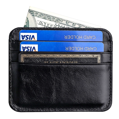Кожаный картхолдер, ультратонкий маленький кошелек, карточки, воловья кожа, из натуральной кожи, банковская карта