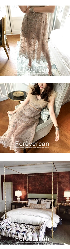 Forevercan2019 mùa hè sợi retro mới trong dòng váy dài giảm béo cổ tích trẻ em - Sản phẩm HOT