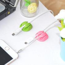 Desktop silicone cable fixer adhesive-backed cable manager five-hole cable fixer cable winder one hole two holes three-hole cable clamp