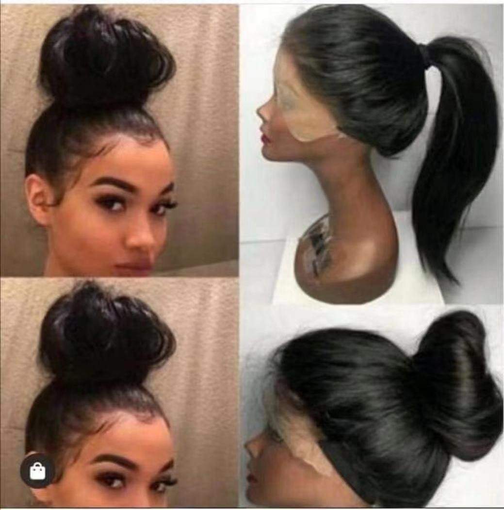 New products in Europe and America New products Lace Zama Tail Hair Wig 13 * 4 wig female long hair Lace Chemical Fiber Headgear-Taobao