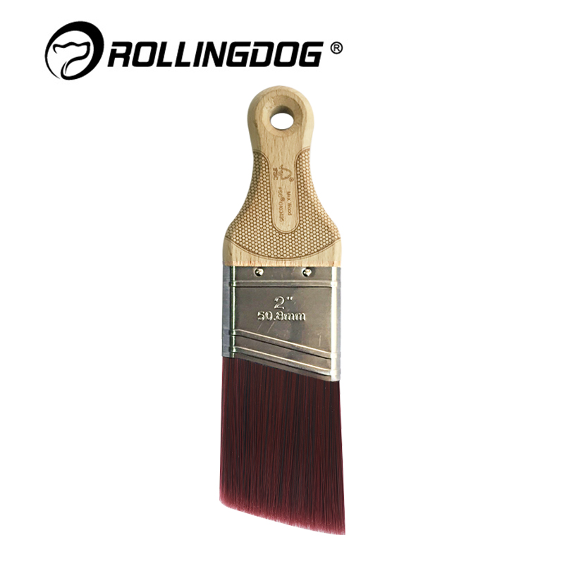 ROLLINGDOG rolling dog short handle flat angle paint brush furniture cabinet brush beech handle 10327