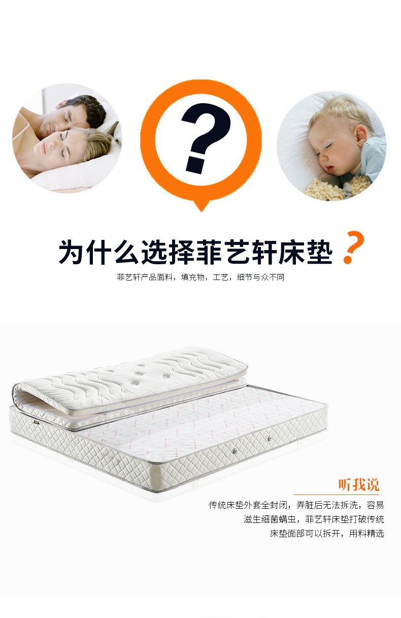Nệm cao su thiên nhiên Fei Yi Xuan 1.5 / 1.8 đôi lò xo Simmons nệm sườn nệm 88-4 - Nệm chăn ga gối đệm cưới