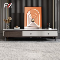 Light luxury Rock Board coffee table TV cabinet combination furniture set modern simple small apartment living room solid wood TV cabinet