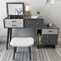  Nordic dressing table Bedroom modern simple small apartment Net celebrity ins wind clamshell dressing table with lamp