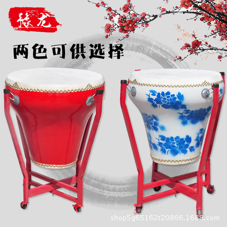 Manufacturer direct sales 16 inch 18 inch 18 inch green flower porcelain drum wood flower pot drum cow leather drum color plotter drum manufacturer direct marketing